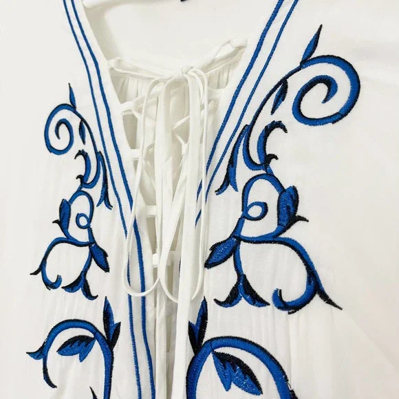 Lulus Down in Kokomo Embroidered Shift Dress M - Picture 7 of 8